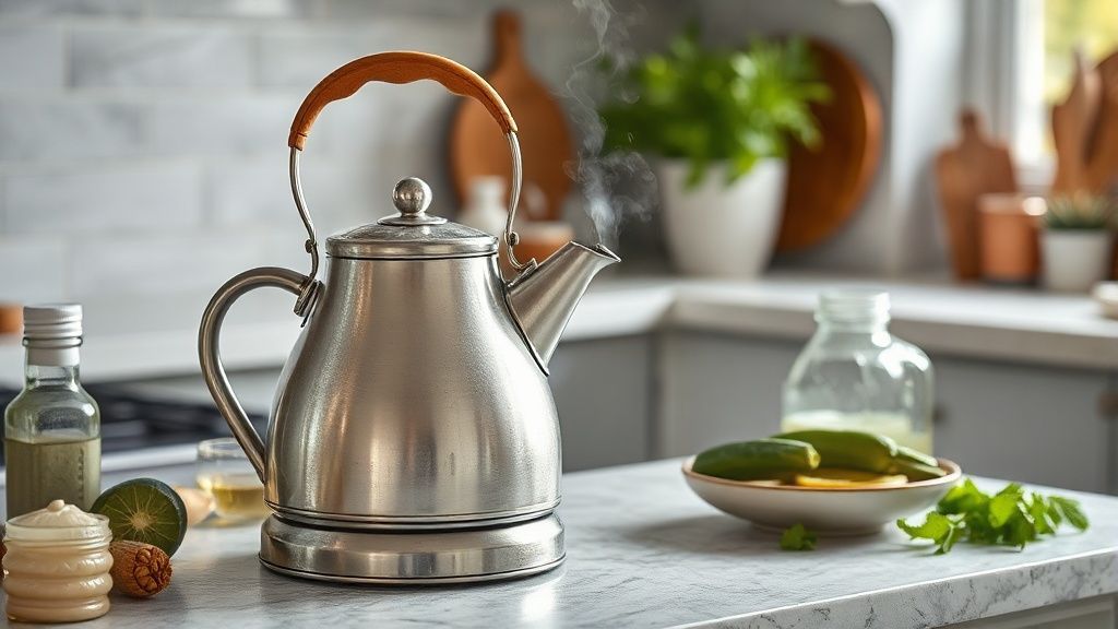 Descale kettle and coffee maker with white vinegar