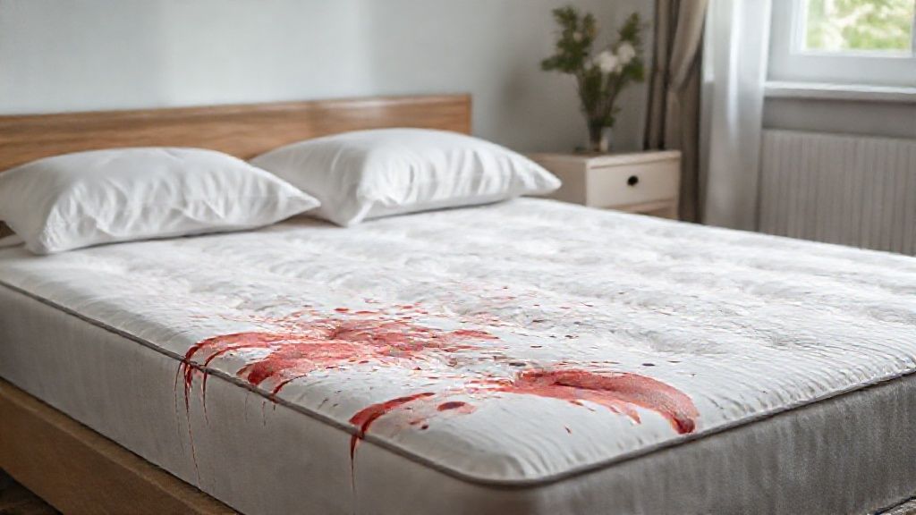 Removing a blood stain from sheets or mattress