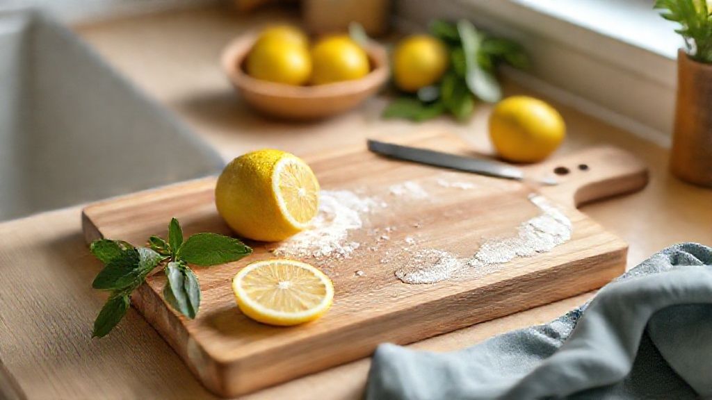 Cleaning and disinfecting a wooden cutting board